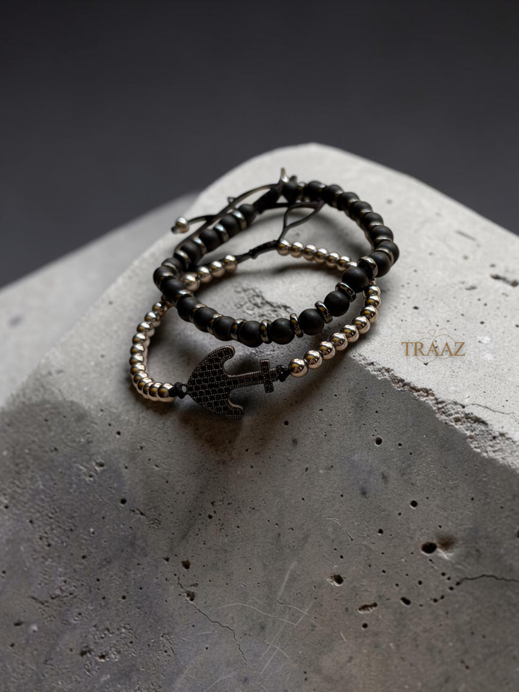 Black Anchor Duo Bracelet